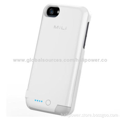 Classical Design Portable Battery Case for iPhone 5/5S/5C, Lithium Polymer, 5V/1A Input